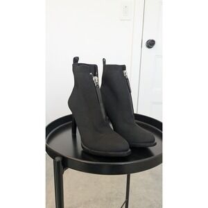G-Star Raw Black Knitted Front Zip Ankle Boots Stiletto Heels Womens 38